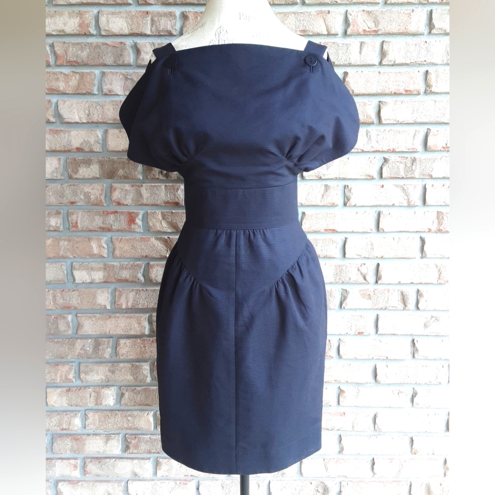 Fendi Bateau Neckline Sheath Knee Length Dress.